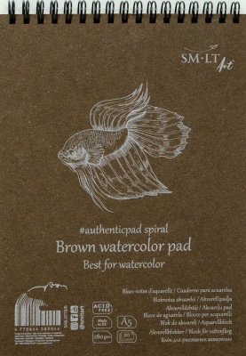 Kalia-sklep.pl - 5AB-20TS_B_SMLT Art_AuthenticpadSpiral_BrownWatercolorPad_A5.jpg